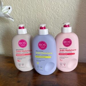 3 EOS Lotion Lot - Vanilla Cashmere - Coconut Waters - Jasmine Peach Used Bundle